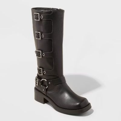 Women's Rebel Tall Moto Buckle Boots - Wild Fable™ | Target