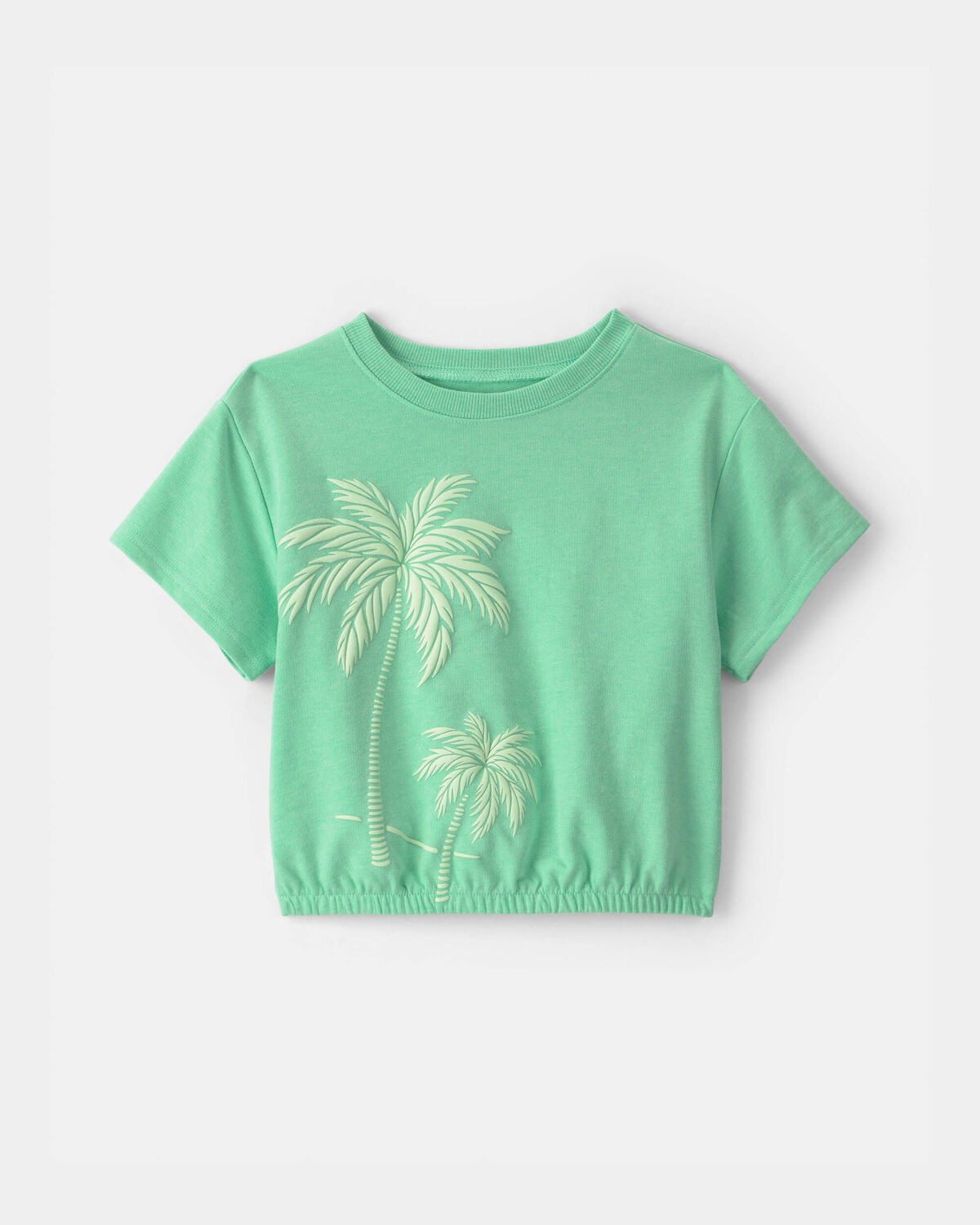 Girls Palm Tree French Terry Top - Green | Carter's Inc