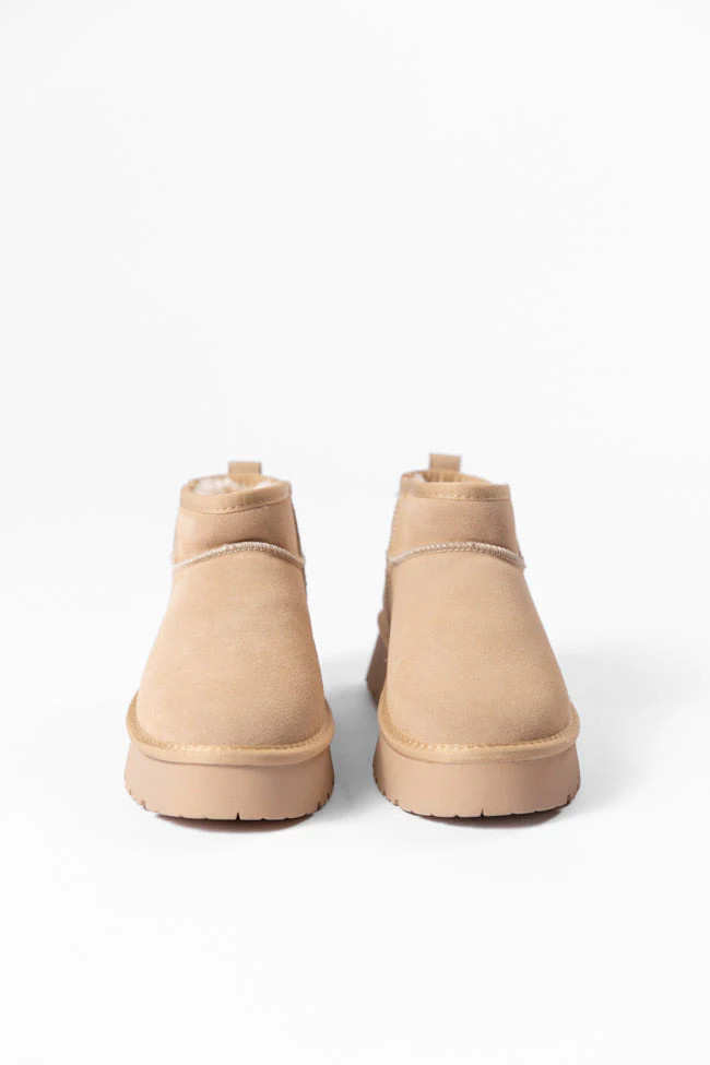 Georgia Light Beige Platform Mini Boot DOORBUSTER | Pink Lily