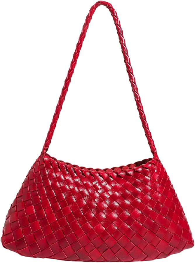 Women's Woven Basket Handbag, Drawstring Bucket Purse With Removable Inner Pouch And Top Handle C... | Amazon (UK)