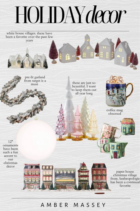 Holiday home decor. Adding some of my favorite Christmas decor items that I have and love.

Anthropologie | Target | Christmas home decor | Christmas village | coffee mugs | gift ideas | large ornaments 

#LTKHoliday #LTKGiftGuide #LTKhome