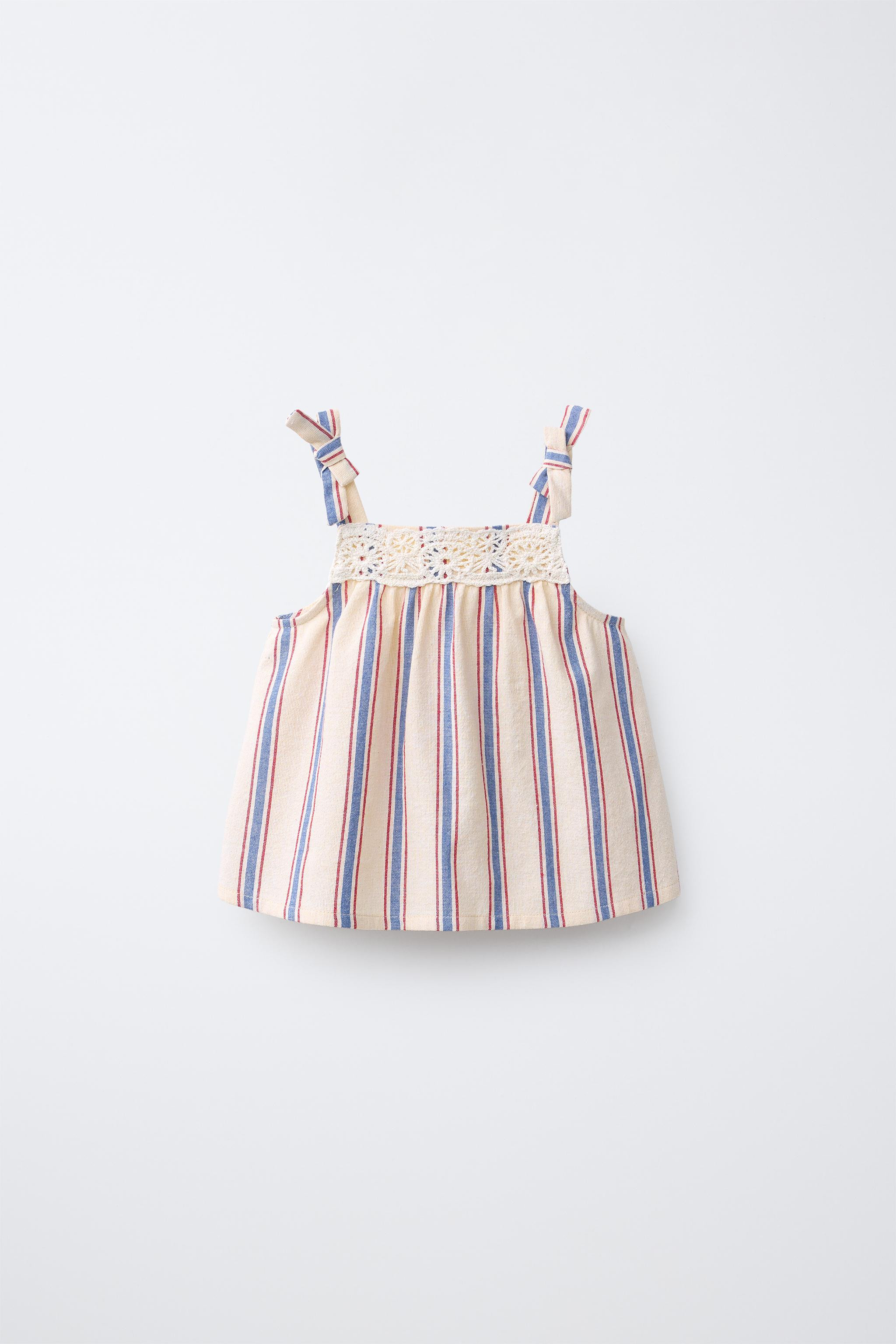 COMBINATION CROCHET KNIT STRIPED TOP | Zara US