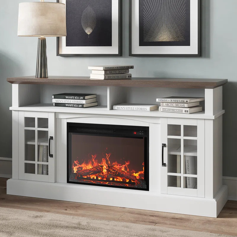Kehaulani  65" Media Console TV Stands with Electric Fireplace | Wayfair North America
