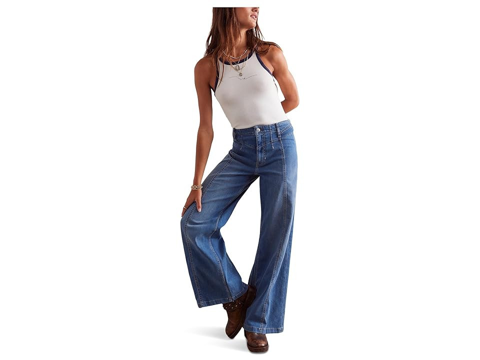 Free People We The Free Libre Wide-Leg Jeans Women's Clothing Goodie Goodie : 29 30, Cotton/Denim/Elastane | Zappos