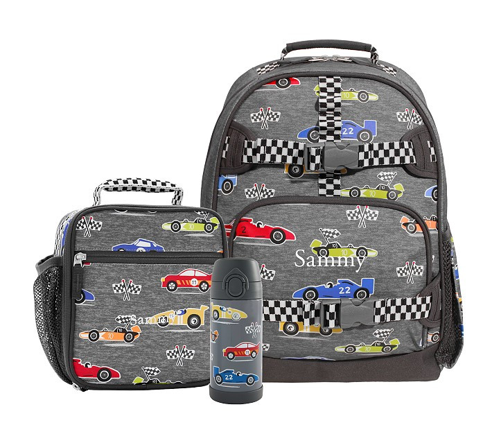 Mackenzie Race Cars Glow-in-the-Dark Backpack & Lunch Bundle, Set of 3 | Pottery Barn Kids