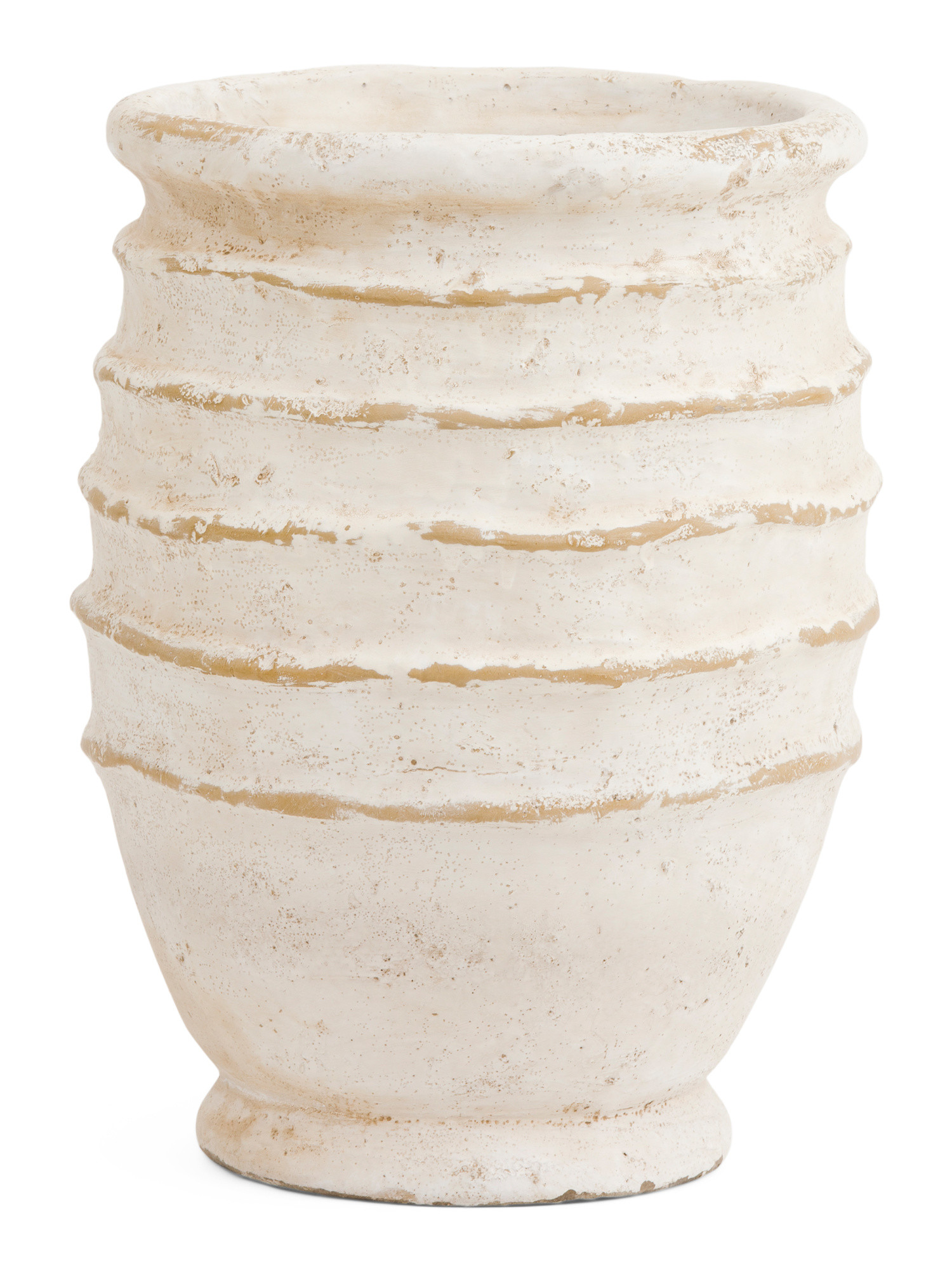 9.5x13in Earthy Ridged Decorative Sand Cement Vase | TJ Maxx
