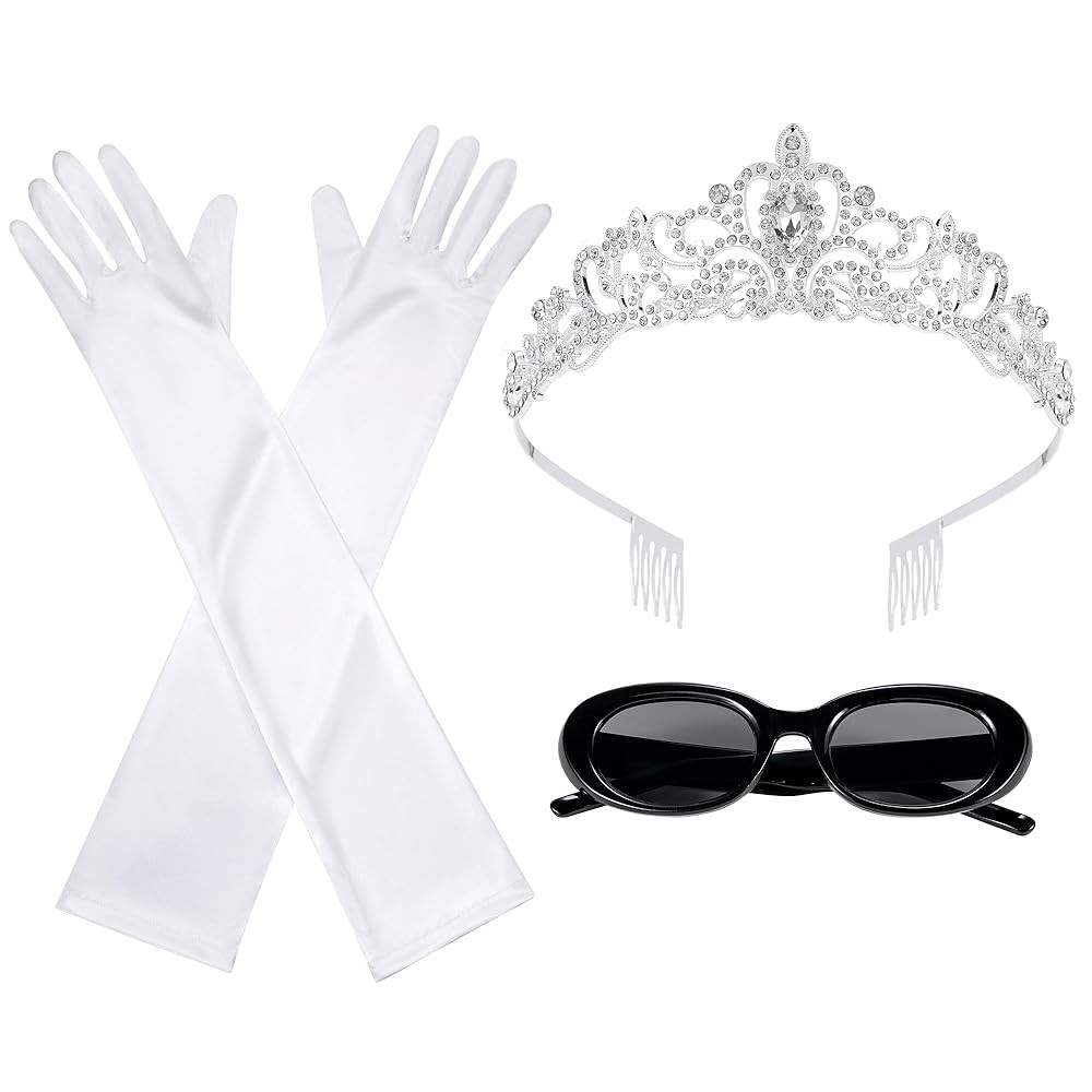 Princess Costume Accessories Women Crown Sunglasses Gloves Halloween Dress up Birthday Bacheloret... | Amazon (US)