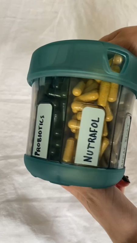 The best supplement organizer! I’ve been so much better at actually taking them now that I don’t have to open so many bottles!

Vitamin organizer, pill organizer, life hacks, life organization, daily routine hacks, amazon must haves, amazon organization

#LTKSeasonal #LTKtravel #LTKFind