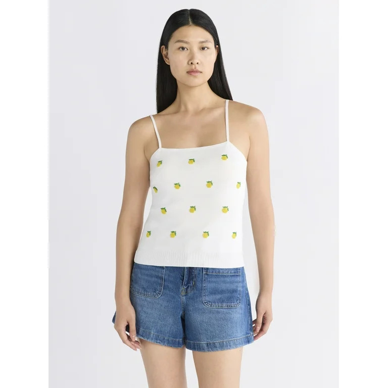 Free Assembly Women's Beaded Tank Top Sweater, Lightweight, Sizes XS-XXL - Walmart.com | Walmart (US)