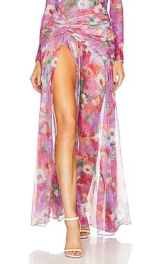 Printed High Slit Maxi Skirt in Pink Multi | Revolve Clothing (Global)