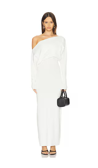 Off Shoulder Sweater Midi Dress in Ivory | Revolve Clothing (Global)