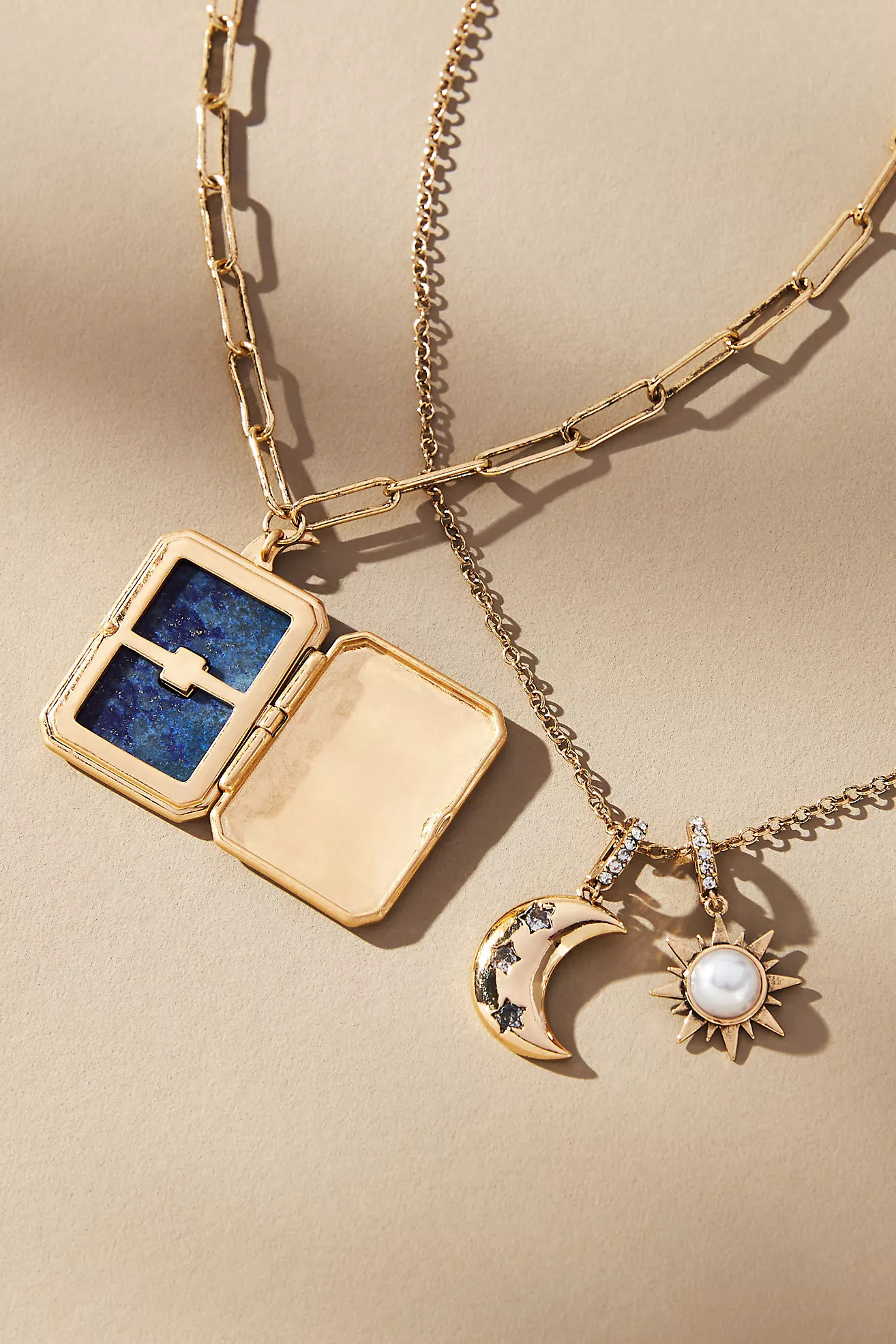 Celestial Locket Necklaces, Set of 2 | Anthropologie (US)