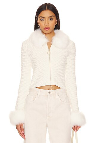 Show Me Your Mumu Zermatt Zip Up in White Pebble from Revolve.com | Revolve Clothing (Global)