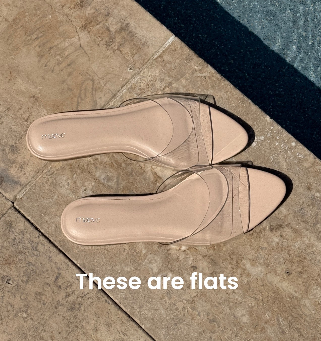 The cutest clear flats that have a pointy toe. Great for elongating the leg with your wide leg flowey summer pants or even maxi dresses 

Also linked a couple from Target as well 