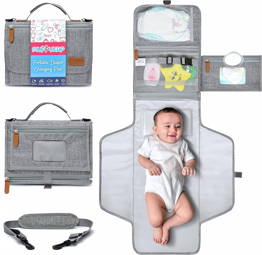 Portable Changing Pad with Shoulder Strap - Detachable Travel Changing Pad - Baby Shower Gifts - ... | Amazon (US)