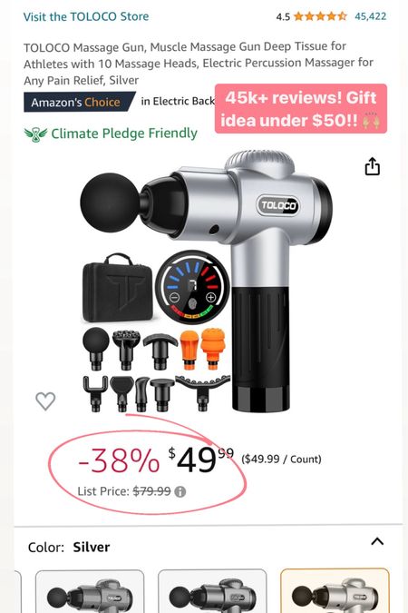 Amazon massage gun on sale for under $50! Gift idea under $50 🎅🏼🎅🏼

#LTKGiftGuide #LTKfindsunder50 #LTKHoliday