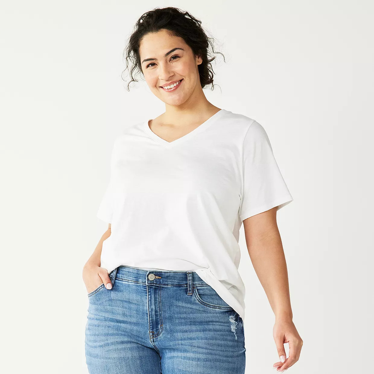Plus Size Sonoma Goods For Life® Everyday V-Neck Tee | Kohl's
