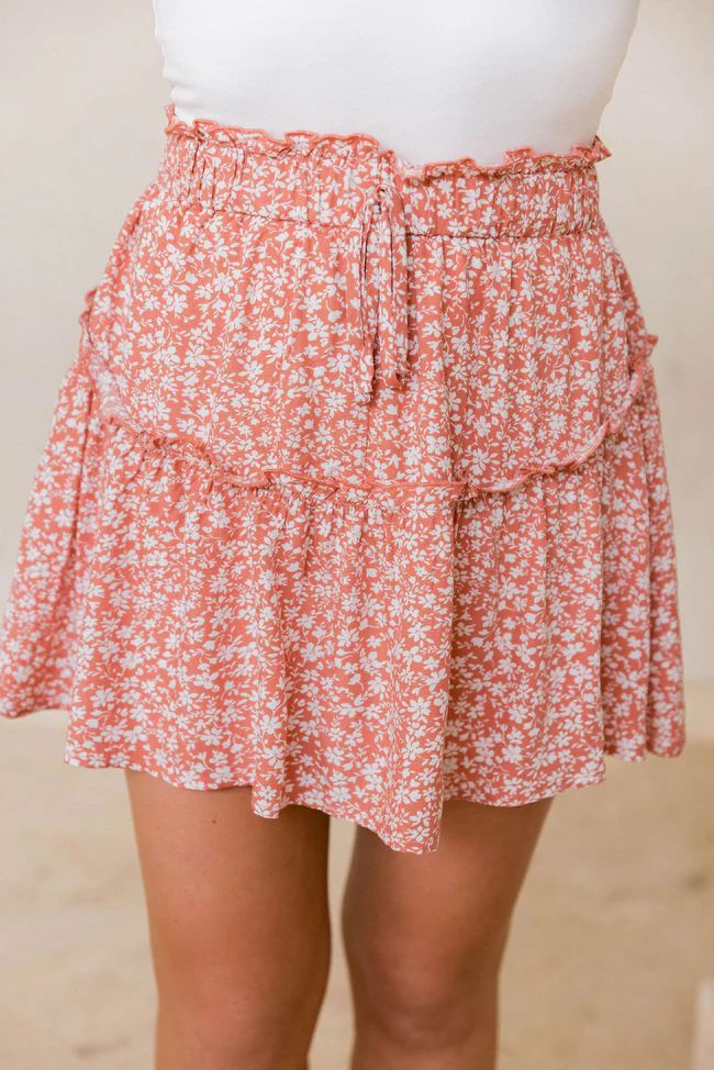 Simple Solution Coral Floral Skort | Pink Lily