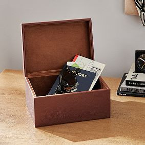 Elliot Leather Storage Box | Pottery Barn Teen