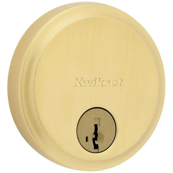 Kwikset 258-S.Strkp Hometown Single Cylinder Keyed Entry One Sided Deadbolt - Brass | Walmart (US)