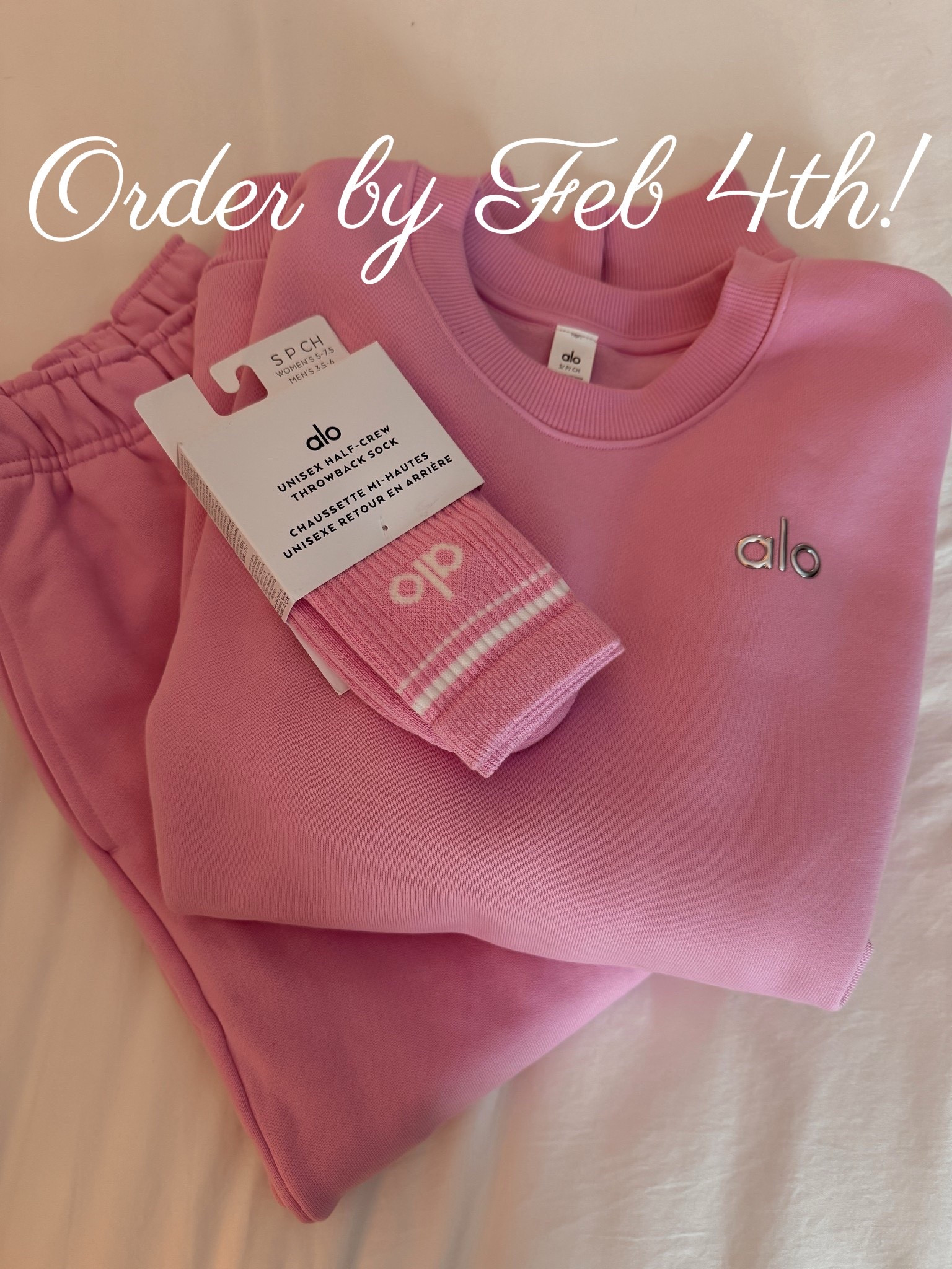 Order by Feb 4th to get in time for Valentine’s Day!!

XS sweatshirt / XS pants - I do get a Small in the top only because that was all they had in store but I prefer the XS 

Alo, alo yoga, pink set, valentines set, valentines Alo sweat set, Almostreadyblog, Amanda west

#LTKSeasonal #LTKootd #LTKValentine