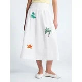 Free Assembly Women's and Women's Plus Embroidered Cotton Maxi Skirt with Drop Waist, Sizes XS-4X | Walmart (US)