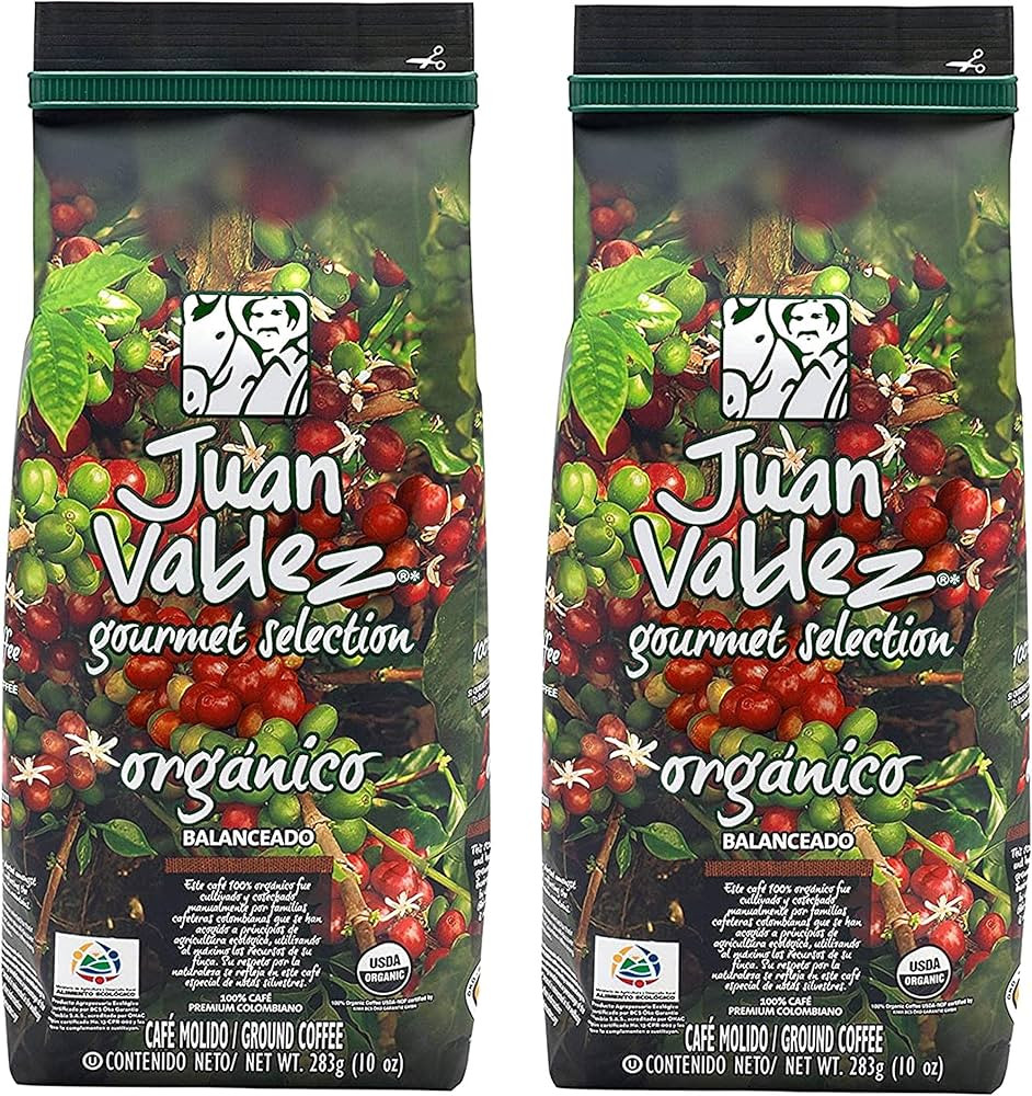 Juan Valdez Coffee Organic Cafe, 10 oz, Ground - Colombian Coffee (2 Pack) | Amazon (US)