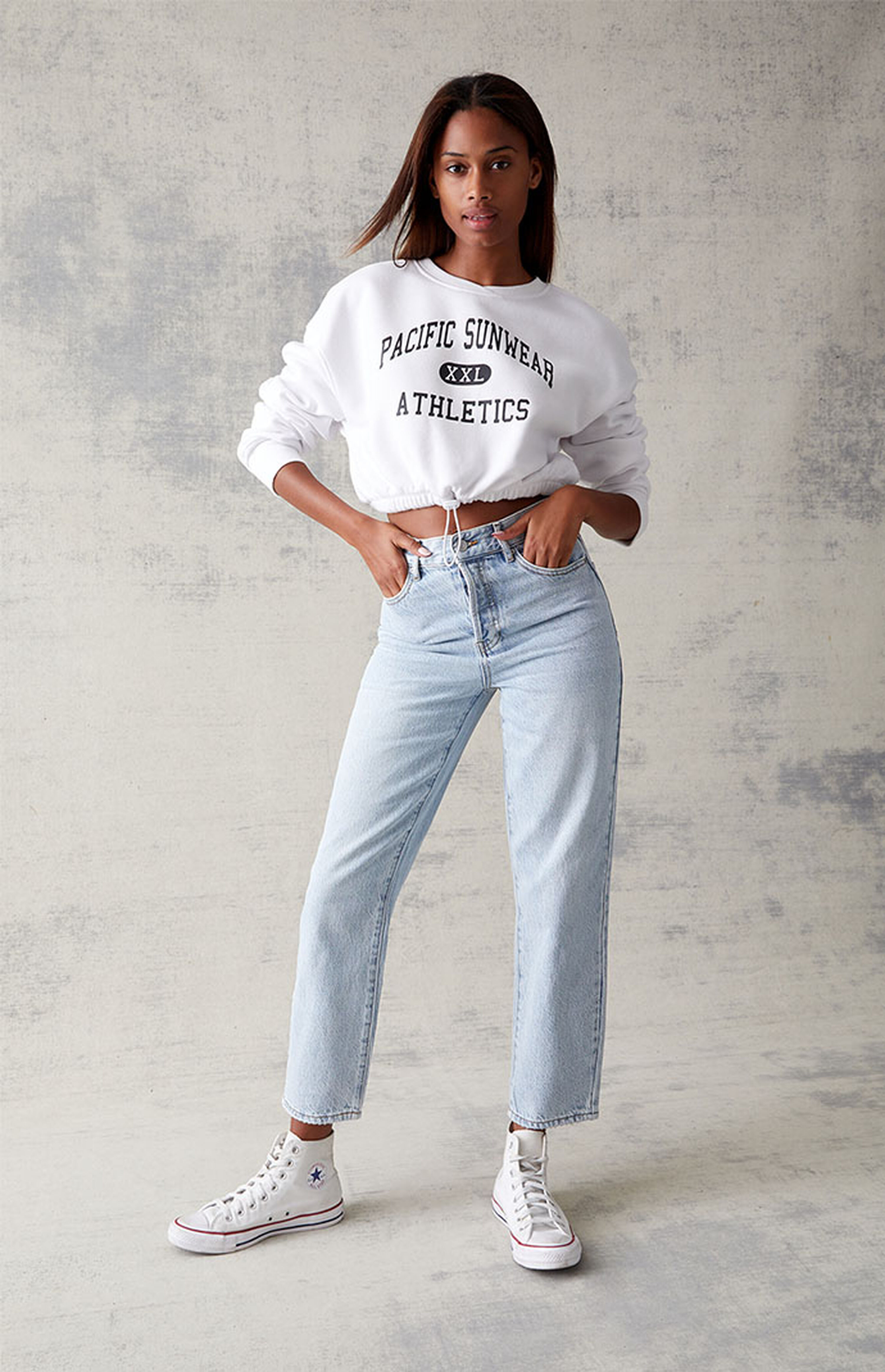 PacSun Eco Light Blue High Waisted Straight Leg Jeans | PacSun | PacSun