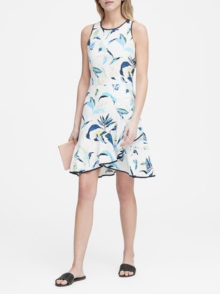 Floral Ruffle Wrap Racerback Dress | Banana Republic US