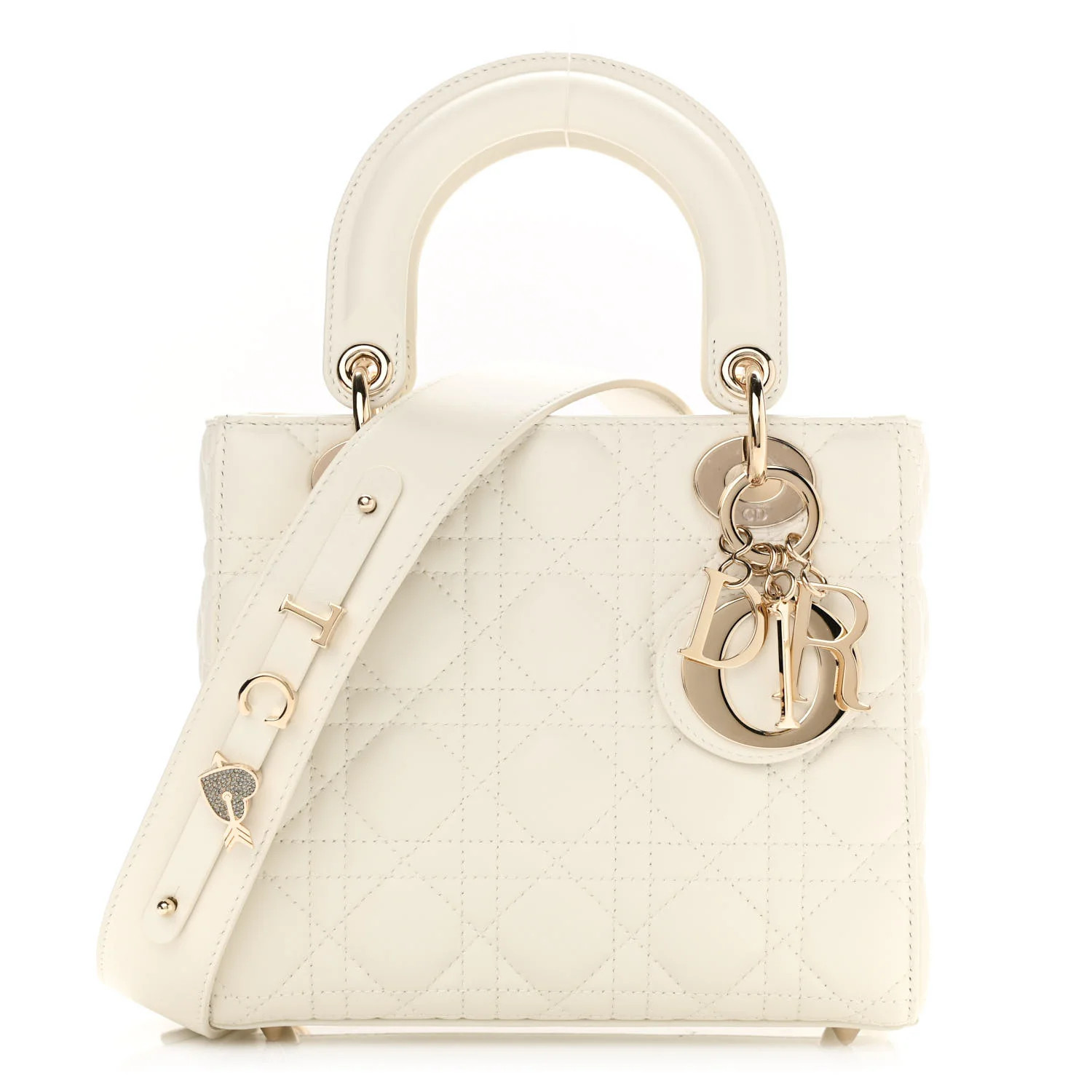 CHRISTIAN DIOR Lambskin Cannage Small My ABCDior Lady Dior White | FASHIONPHILE | FASHIONPHILE (US)
