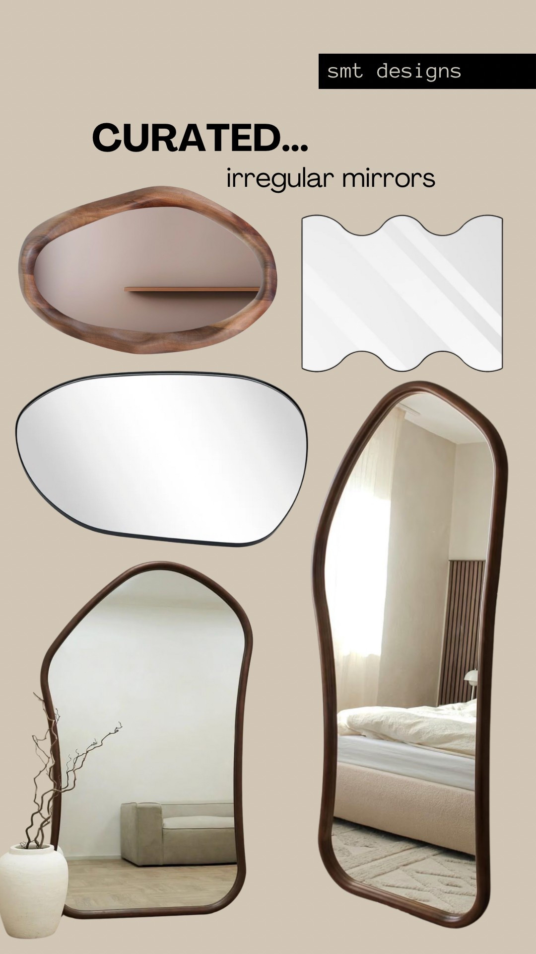 Irregular mirrors are such an easy way to add personality to a minimalist home

#LTKHome #LTKFindsUnder100 #LTKStyleTip