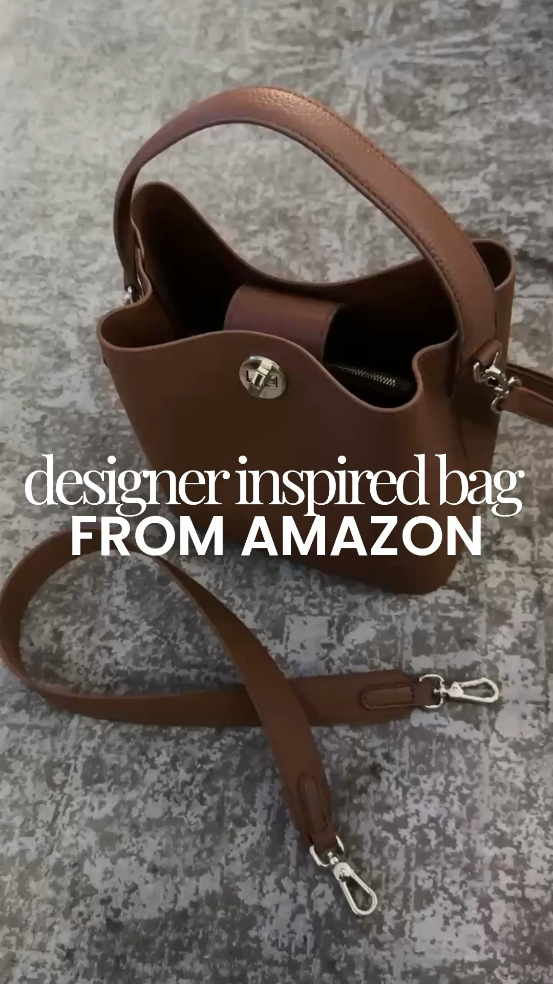 Gorgeous designer inspired leather bucket bag from Amazon. It comes with two different straps. One is a fixed length in a wide width and the other one is a long adjustable Crossbody strap. It also has a shorter carrying handle. It has an interior zipper pocket with two divided sections. Great everyday size. Great quality and it's available in other colors.👜👌🏼

#LTKMothersDay #LTKOver40 #LTKmomlife