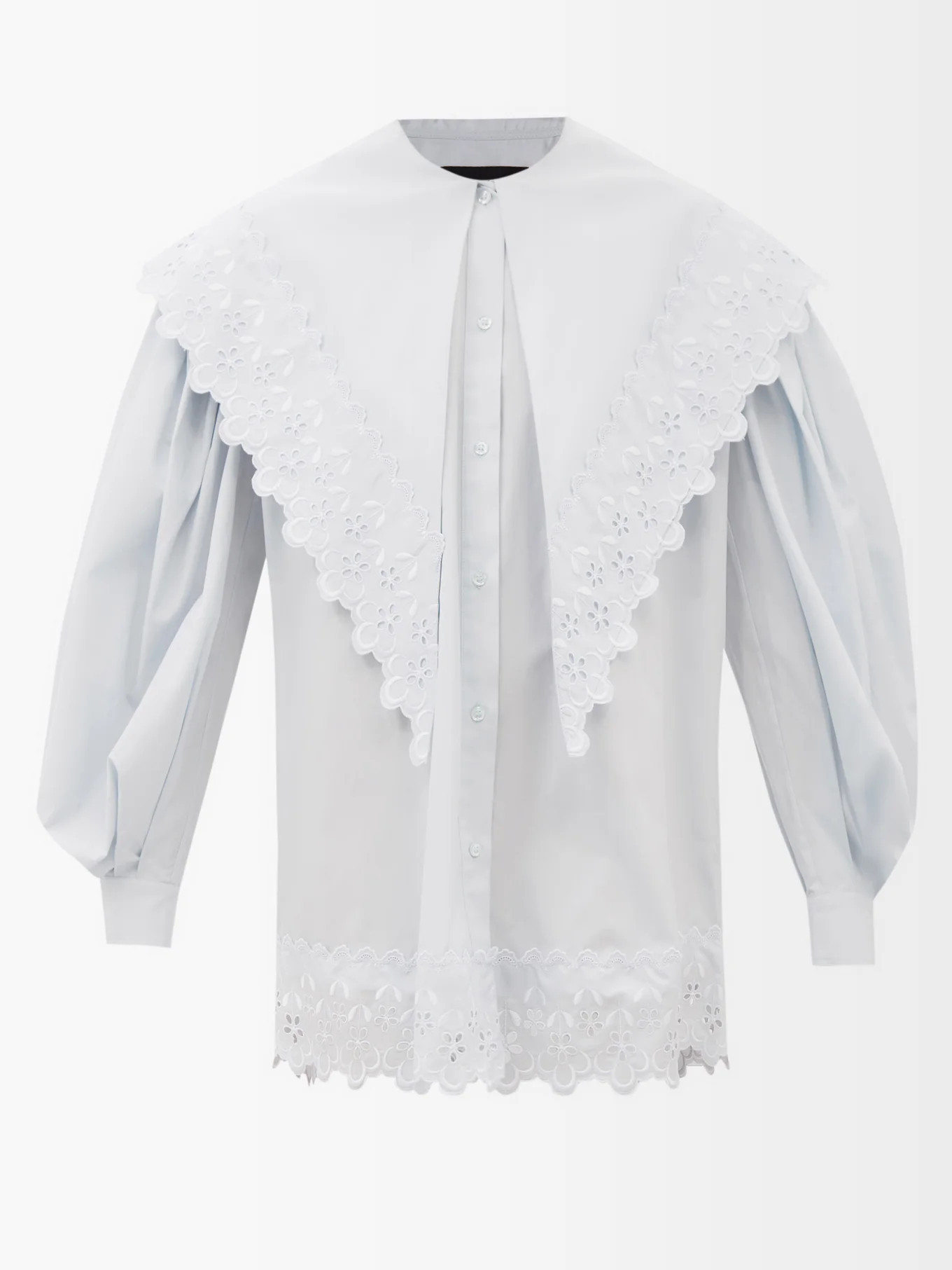 Broderie anglaise-collar poplin shirt dress | Matches (UK)