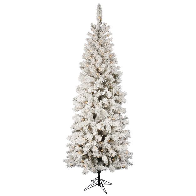 Vickerman Flocked Pacific Pencil Pine Artificial Christmas Tree | Target