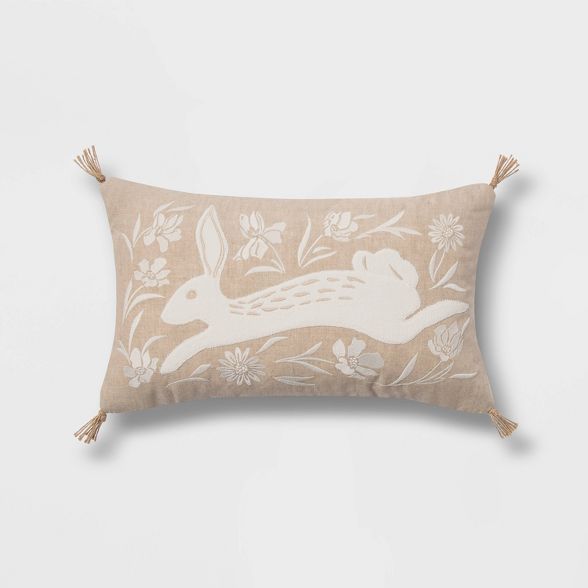Lumbar Bunny Easter Pillow with Tassels - Threshold™ | Target