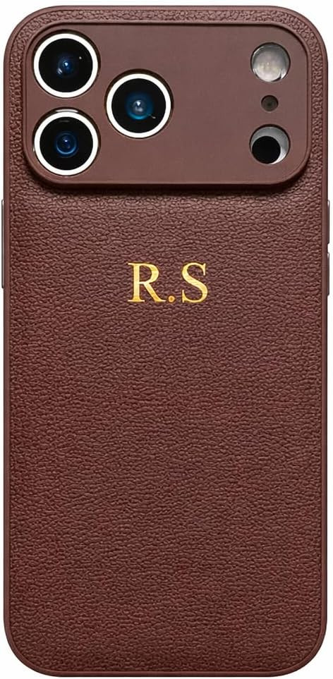 Personalized Phone Case for iPhone, Luxury PU Leather Custom Embossed Initials Monogram Cover, Co... | Amazon (US)