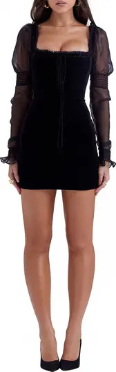 HOUSE OF CB Syana Sheer Juliet Sleeve Minidress | Nordstrom | Nordstrom