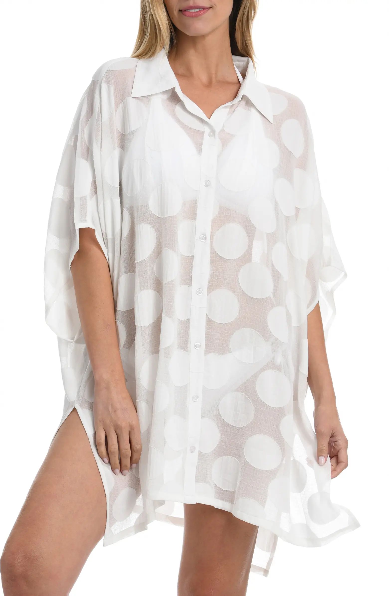 La Blanca Mod For Dot Convertible Cover-Up Shirtdress | Nordstrom | Nordstrom