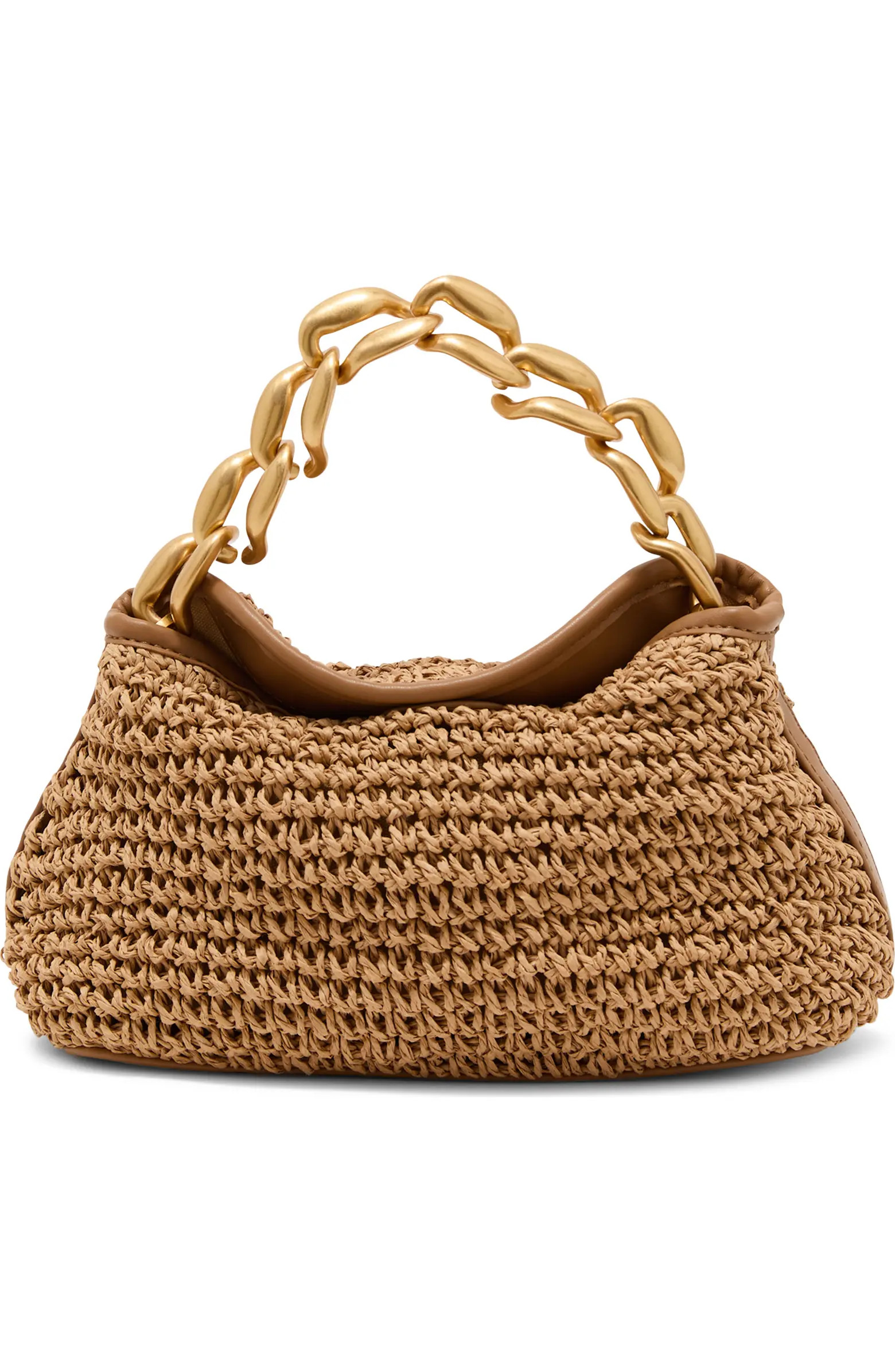 Peony Raffia Effect Chain Handle Clutch | Nordstrom