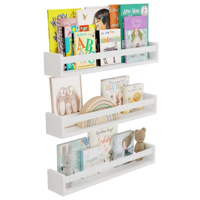 24'' Nursery Book Shelves - Set of 3 Wall-Mounted Bookshelves for Kids Room, Space-Saving Storage for Books & Toys | Wayfair North America