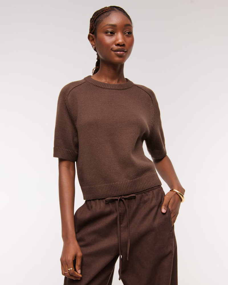 The A&F Madeline Crew Sweater Tee | Abercrombie & Fitch (US)