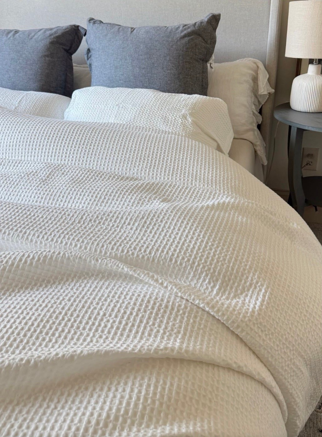 Our new waffle bed blanket set in the guest room!
I love how this looks folded over a comforter! It adds that extra layer and gives the bed such a fluffy, cozy look.

#LTKmomlife #LTKdayinmylife #LTKHome