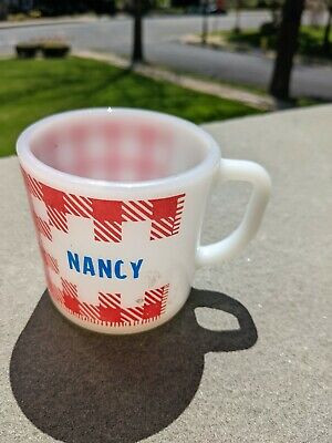 Vintage mid century modern  Westfield Coffee Cup Red White NANCY Mug | eBay US