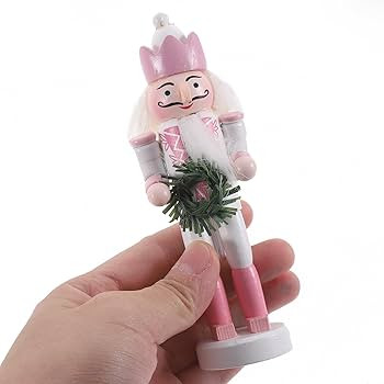 Christmas Nutcracker Ornaments 5pcs Christmas Wooden Hanging Nutcrackers Pink Nutcrackers Soldier... | Amazon (US)