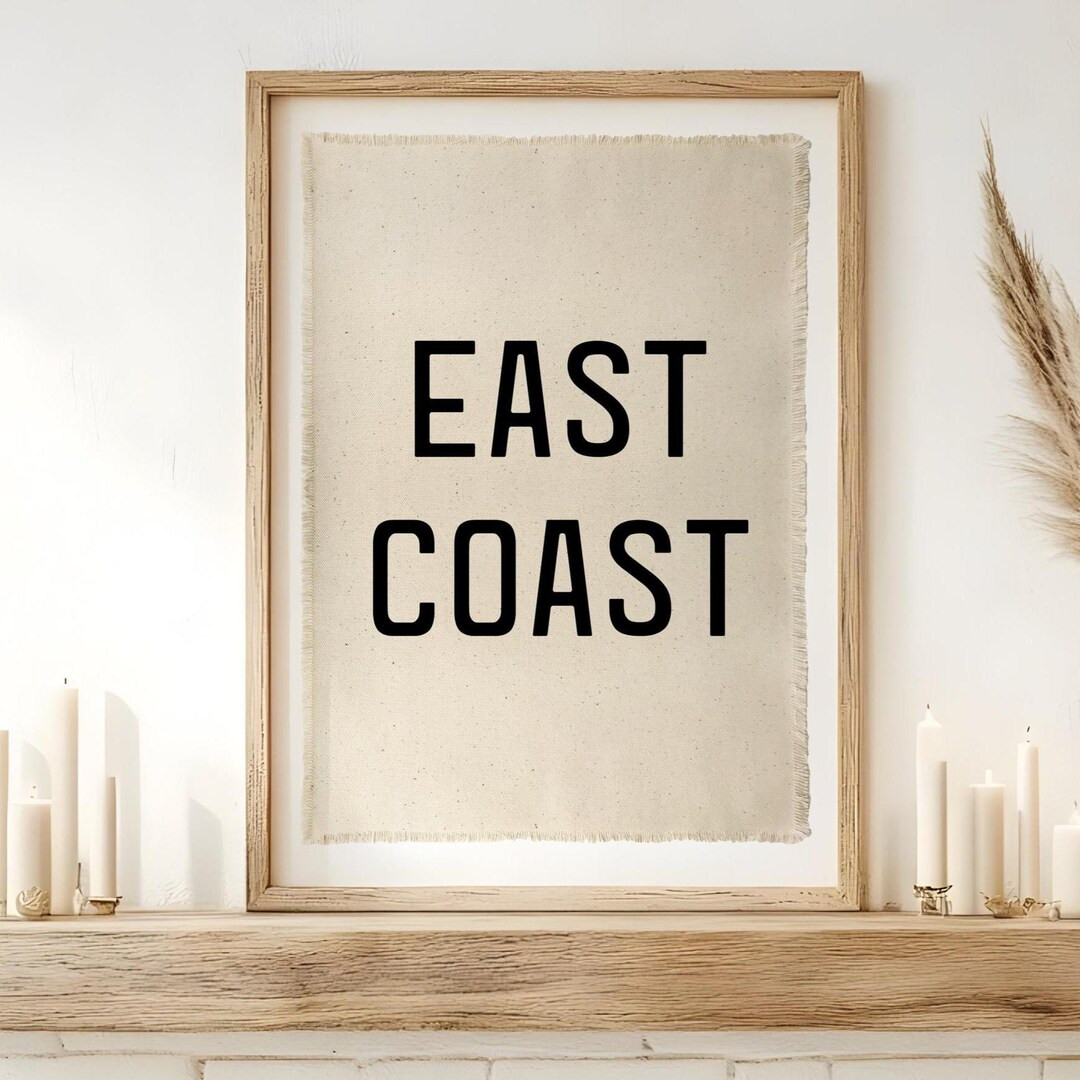 East Coast Canvas Banner | Beach House Wall Decor | Coastal Nursery Wall Art | Nautical Living Ro... | Etsy (US)