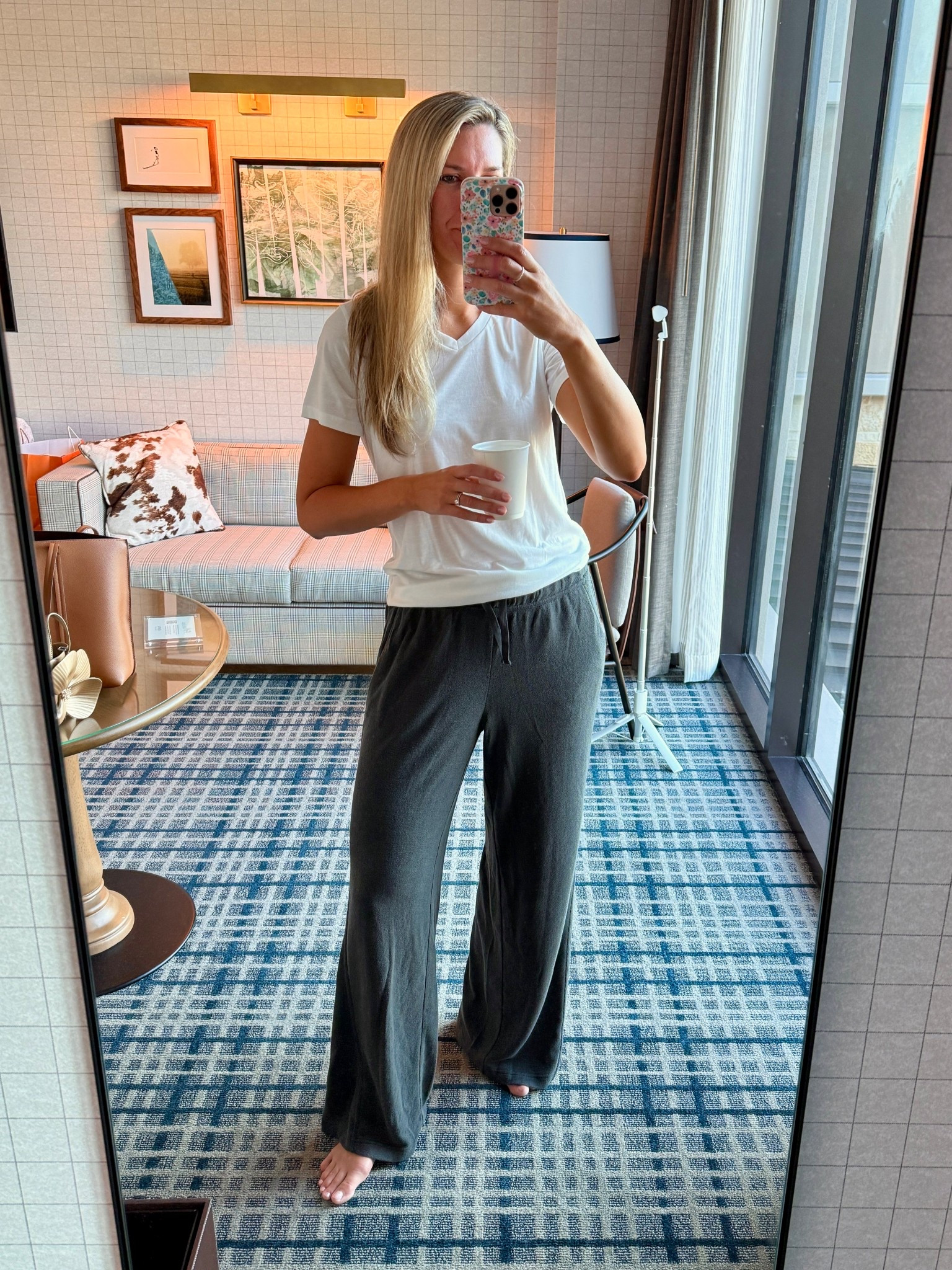 Comfy lounge outfit in the hotel while I get ready for formal night. These sweatpants are so good and great length! Wearing my true medium tall. 

#LTKTravel #LTKFindsUnder50 #LTKCon