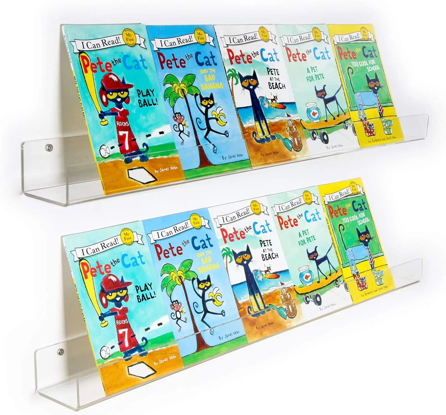 NIUBEE 2 -Packs Kids Acrylic Floating Bookshelf 36 Inch, Clear Bathroom Wall Floating Shelves, In... | Walmart (US)