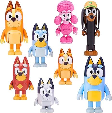 8 PCS Wolfs-Bluey Figures Toys Playset, Wolves-Bluey Action Figurines Family and Friends Set; Bin... | Amazon (US)