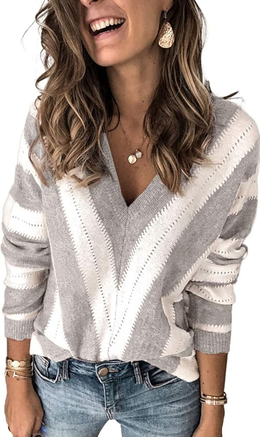 ANCAPELION Women’s Casual Sweater Pullover Winter Basic Sweatshirt Long Sleeve Cozy Knitted Jum... | Amazon (US)