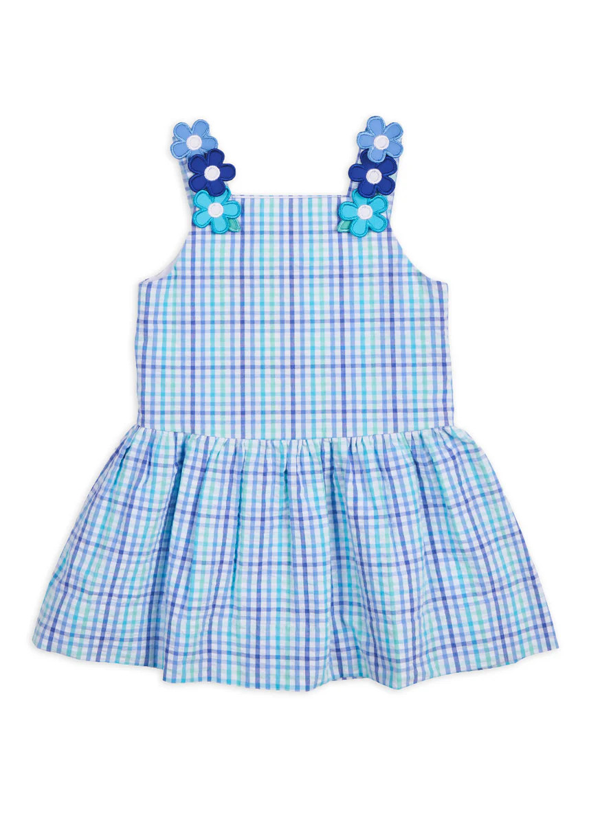 Plaid Seersucker Dress With Flowers | Florence Eiseman